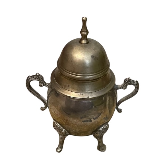 Vintage Silver-plated Coffee/Tea Dispenser Creamer Pot Lidded/Footed Sugar Bowl - Picture 7 of 12